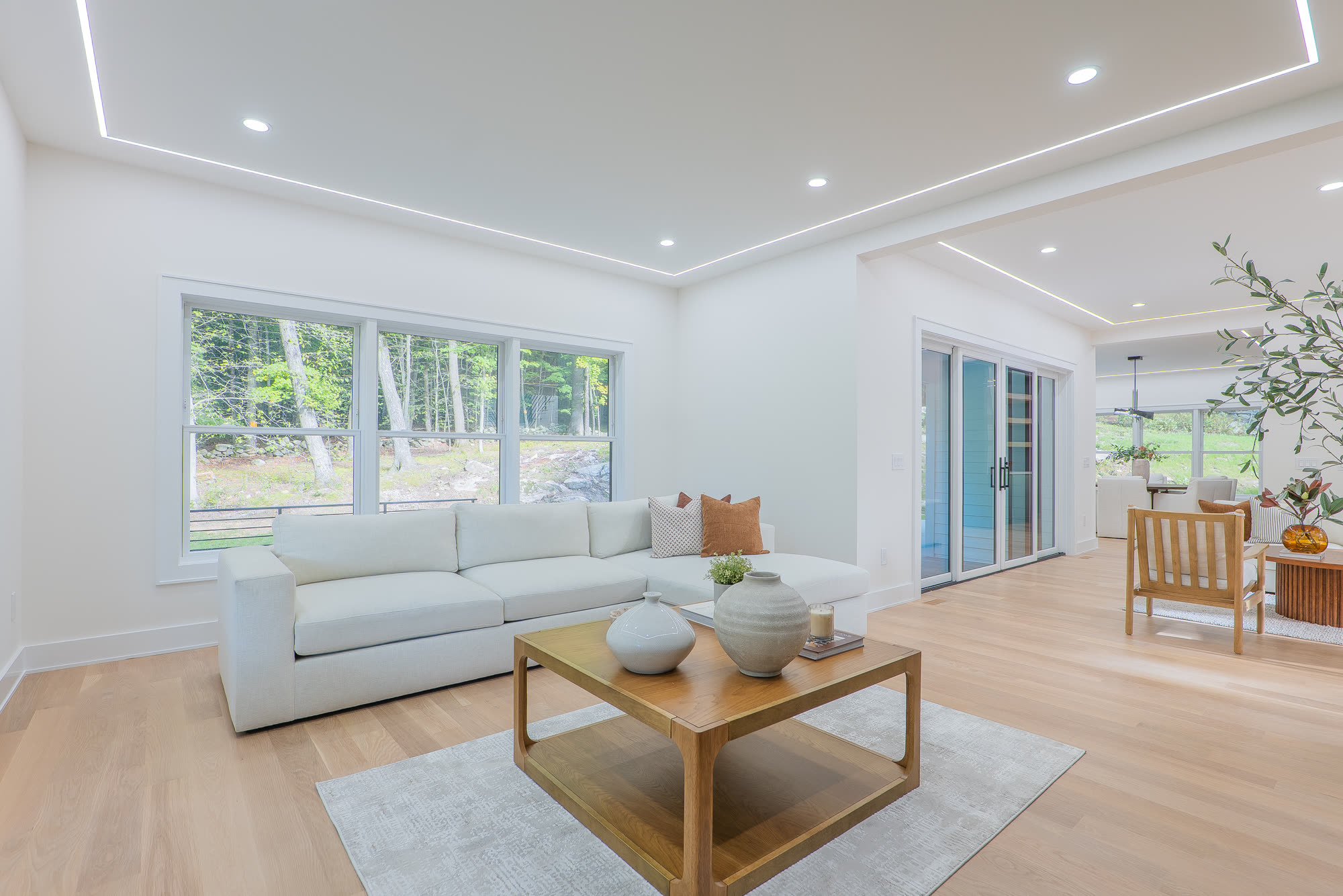 Living area with natural light on three sides