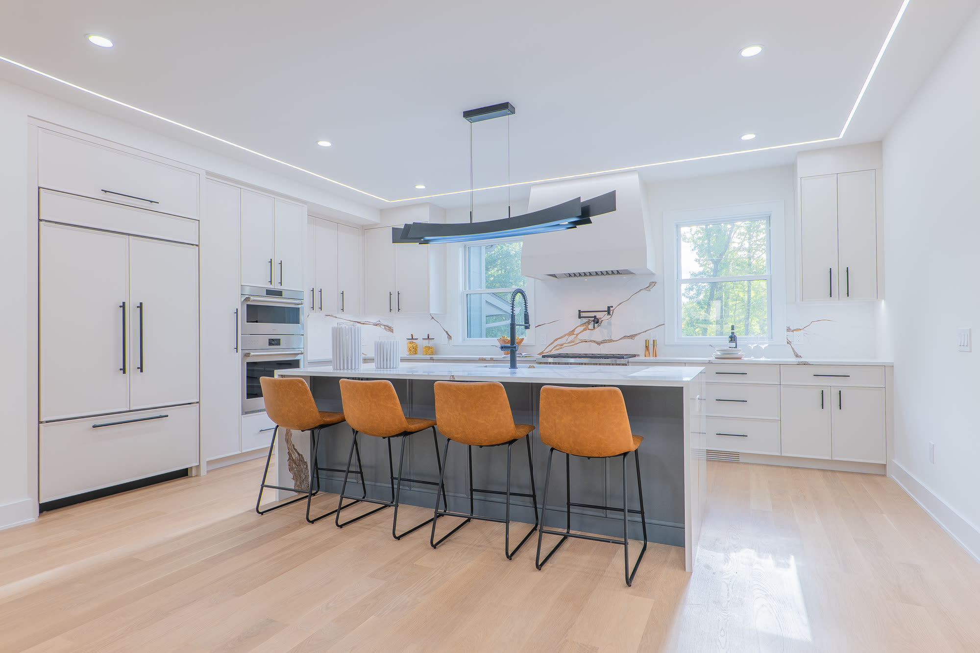 Kitchen island with seating for four