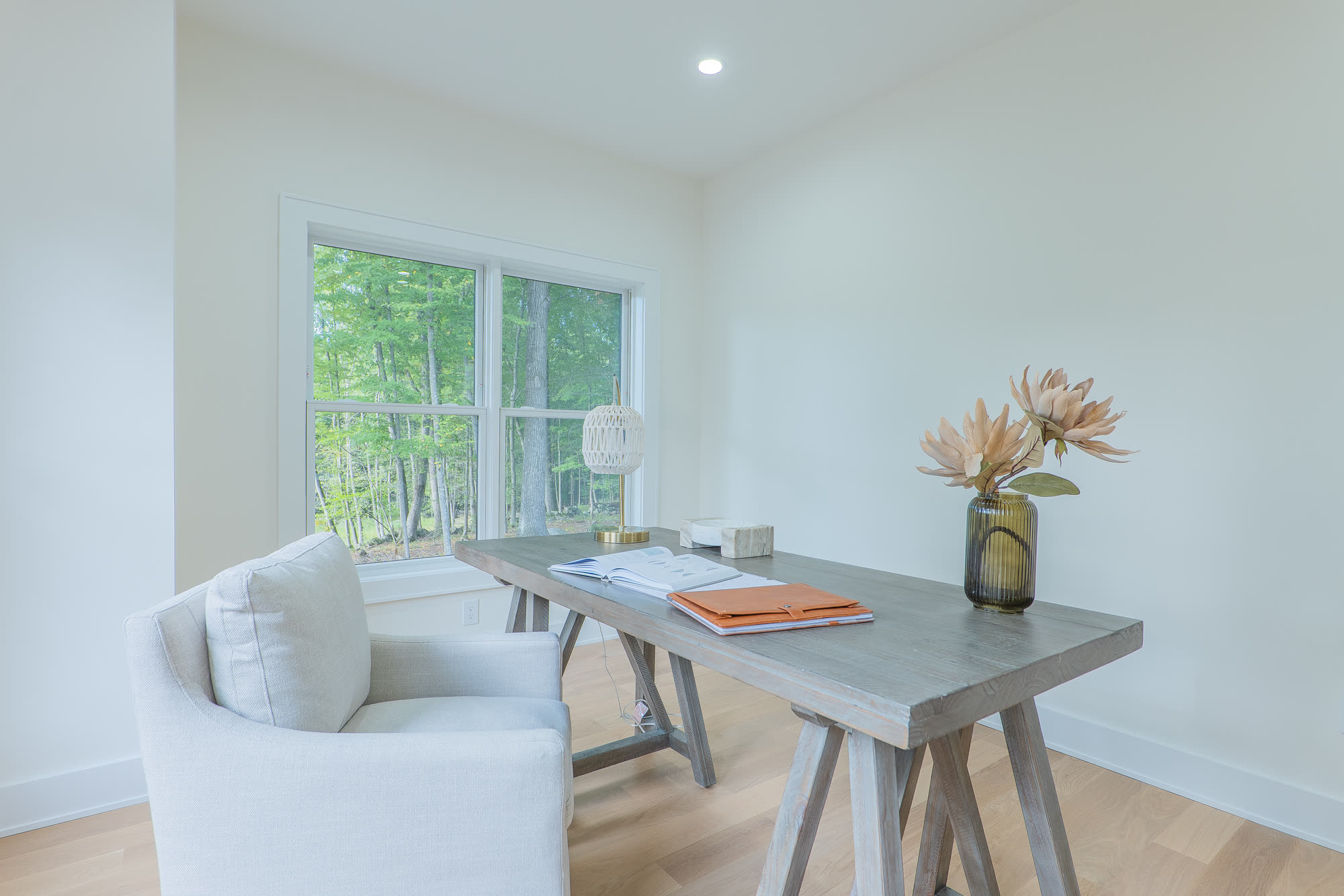 Main level office with treetop views